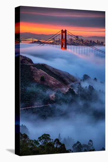 Magical Fog and Sunrise Light, Golden Gate Bridge, San Francisco-Vincent James-Premier Image Canvas