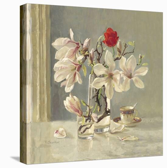 Magnolia and Red Tulip-Valeriy Chuikov-Stretched Canvas