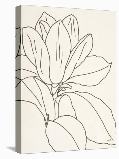 Magnolia Line Drawing v2 Crop-Moira Hershey-Stretched Canvas
