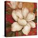 Magnolia on Red I-Pamela Gladding-Stretched Canvas