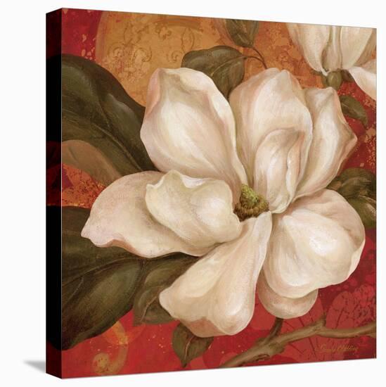 Magnolia on Red II-Pamela Gladding-Stretched Canvas