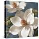 Magnolias on Blue I-Lanie Loreth-Stretched Canvas