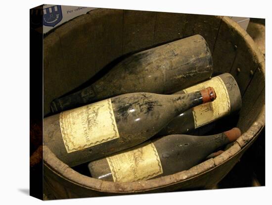 Magnum Bottles in Wooden Vat at Chateau Saint Cosme, Gigondas, Vaucluse, Rhone, Provence, France-Per Karlsson-Premier Image Canvas