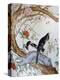 Magpies Amongst Red Peonies and Prunus Branches, a Detail from a Fine Enamel Famille Rose Vase-null-Premier Image Canvas