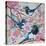 Magpies And Pink Blossoms-null-Stretched Canvas