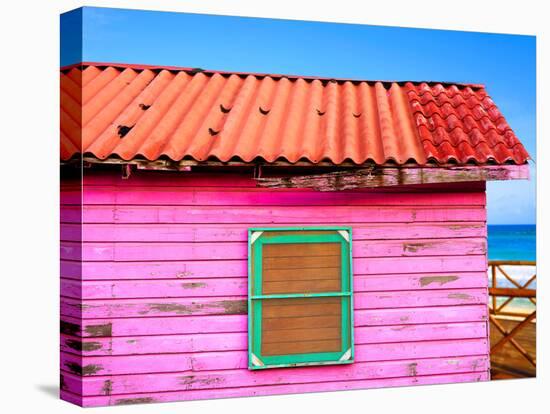 Mahahual Caribbean Pink Wood Painted Wall Textures in Costa Maya Mexico-holbox-Premier Image Canvas
