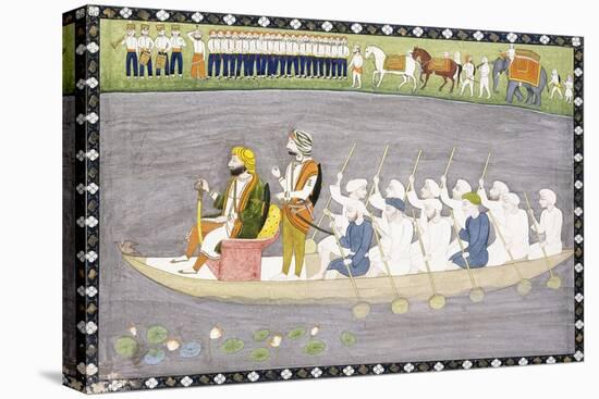 Maharaja Gulab Singh on Lake Wular in Kashmir, C.1840-null-Premier Image Canvas