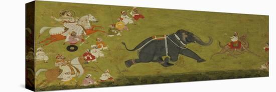 Maharaja Jagat Singh Pursuing an Escaped Elephant-null-Premier Image Canvas