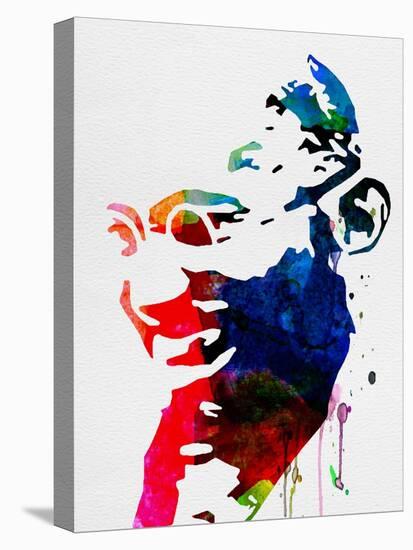 Mahatma Gandhi Watercolor-Lora Feldman-Stretched Canvas