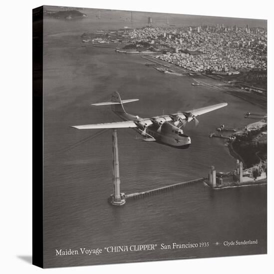 Maiden Voyage, China Clipper, San Francisco, California 1935-Clyde Sunderland-Stretched Canvas