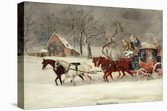 Mail Coach in a Snowstorm-James Pollard-Premier Image Canvas