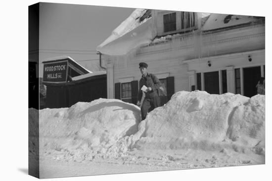 Mailman making Deliveries after a Heavy Snowfall, Vermont, 1940-Marion Post Wolcott-Premier Image Canvas