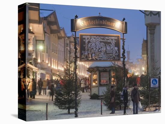 Main Entrance to Christkindlmarkt (Christmas Market), Marktstrasse at Twilight, Bavaria-Richard Nebesky-Premier Image Canvas