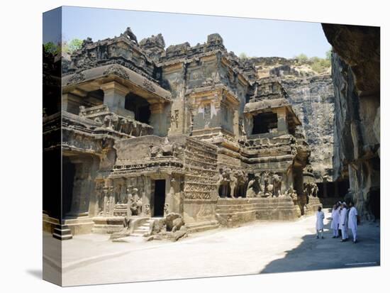 Main Hall (Mandapa) from Sw with Entrance and Ramayana Frieze, Kailasa Temple, Ellora, India-Richard Ashworth-Premier Image Canvas