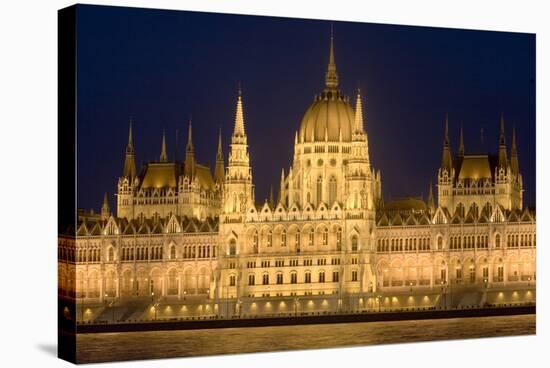 Main Part of Hungarian Parliament on Warm Summer Night, Budapest, Hungary, Europe-Julian Pottage-Premier Image Canvas