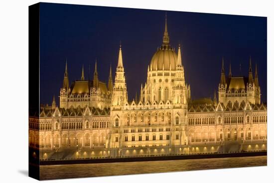 Main Part of Hungarian Parliament on Warm Summer Night, Budapest, Hungary, Europe-Julian Pottage-Premier Image Canvas