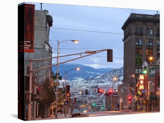 Main Street in Uptown Butte, Montana, USA at Dusk-Chuck Haney-Premier Image Canvas