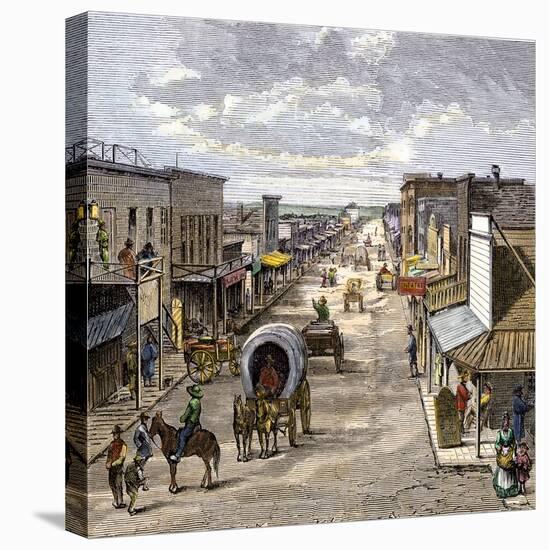 Main Street in Wichita, Kansas, 1870s-null-Premier Image Canvas