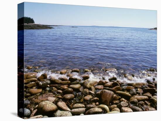 Maine, Acadia National Park, Wonderland Trail, Sea Waves Hitting Rocky Beach-null-Premier Image Canvas