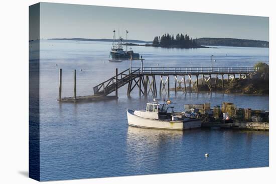 Maine, Boothbay Harbor, Harbor Fog-Walter Bibikow-Premier Image Canvas