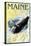 Maine - Humpback Whale and Nautical Chart-Lantern Press-Stretched Canvas