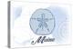 Maine - Sand Dollar - Blue - Coastal Icon-Lantern Press-Stretched Canvas