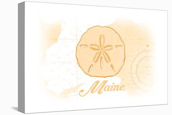 Maine - Sand Dollar - Yellow - Coastal Icon-Lantern Press-Stretched Canvas