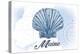 Maine - Scallop Shell - Blue - Coastal Icon-Lantern Press-Stretched Canvas