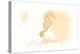 Maine - Seahorse - Yellow - Coastal Icon-Lantern Press-Stretched Canvas