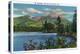 Maine - View of Mount Katahdin and Daicey Pond-Lantern Press-Stretched Canvas