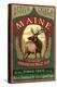 Maine - White Tailed Deer Ale Vintage Sign-Lantern Press-Stretched Canvas