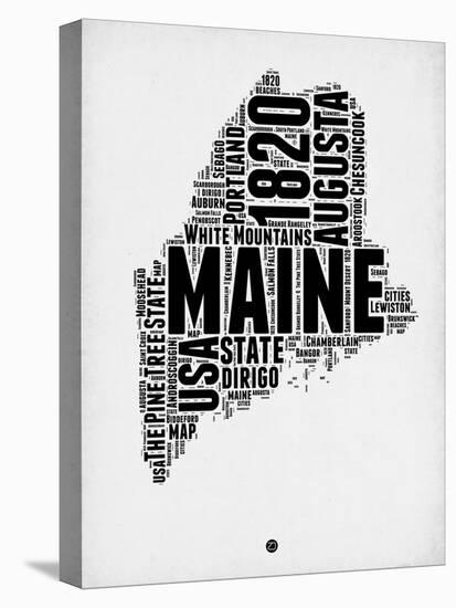 Maine Word Cloud 2-NaxArt-Stretched Canvas