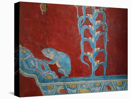 Maize Plant and Toad, Reconstruction of Mural Painting, New Excavations, Cacaxtla, Mayan Style-null-Premier Image Canvas
