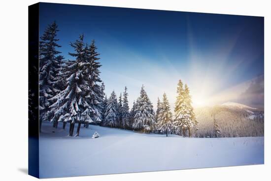 Majestic Sunset in the Winter Mountains Landscape. HDR Image-Leonid Tit-Premier Image Canvas