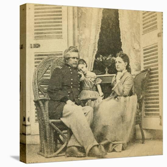 Major General Ord with His Wife and Child, at the Mansion Formerly Occupied by Jefferson Davis, Ric-Mathew Brady-Premier Image Canvas