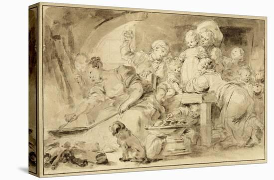 Making Fritters (Les Beignets)-Jean-Honore Fragonard-Stretched Canvas