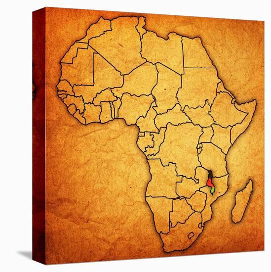 Malawi on Actual Map of Africa-michal812-Stretched Canvas