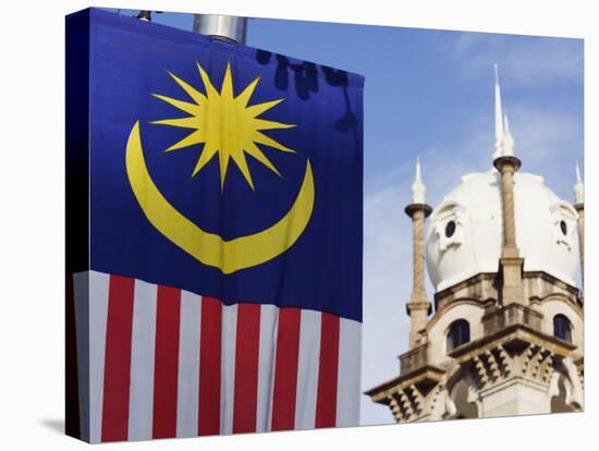 Malaysian Flag and Old Kl Railway Station, Kuala Lumpur, Malaysia, Southeast Asia, Asia-Christian Kober-Premier Image Canvas
