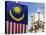 Malaysian Flag and Old Kl Railway Station, Kuala Lumpur, Malaysia, Southeast Asia, Asia-Christian Kober-Premier Image Canvas