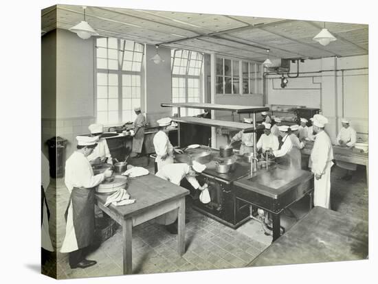 Male Cookery Students at Work in the Kitchen, Westminster Technical Institute, London, 1910-null-Premier Image Canvas