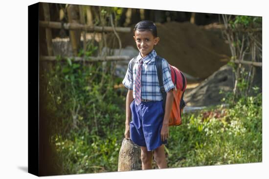 Male Elementary School Student, Backwaters, Kerala, India-Ali Kabas-Premier Image Canvas