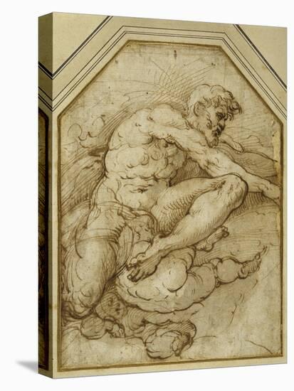 Male Figure, Born Aloft in Clouds by Putti-Parmigianino-Premier Image Canvas