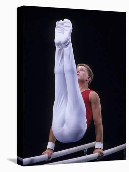 Male Gymnast Performing on the Parallel Bars-null-Premier Image Canvas