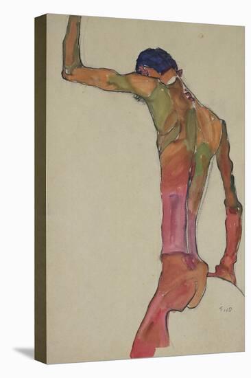 Male Nude with Arm Raised-Egon Schiele-Premier Image Canvas