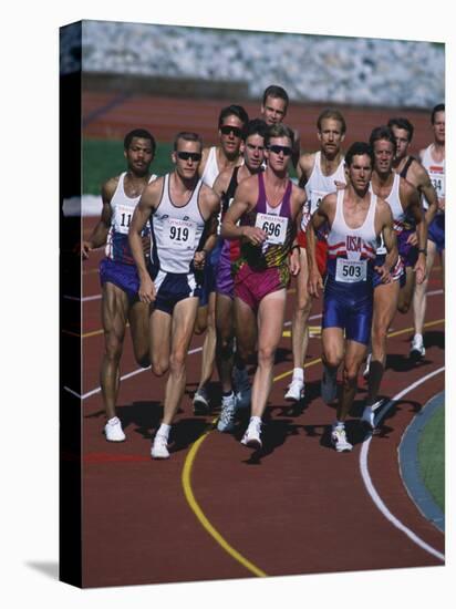 Male Runners Competing in a Track Race-null-Premier Image Canvas