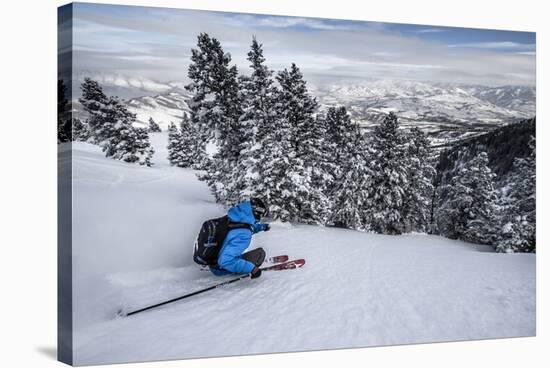 Male Skier In Utah-Liam Doran-Stretched Canvas