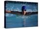 Male Swimmer Competing in Abutterfly Race-null-Premier Image Canvas