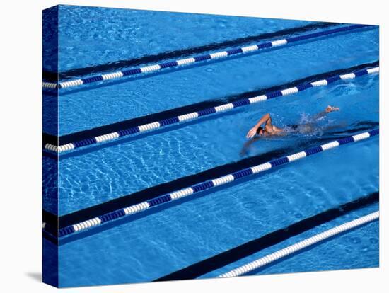 Male Swimmer Training Doing Laps in the Pool-null-Premier Image Canvas