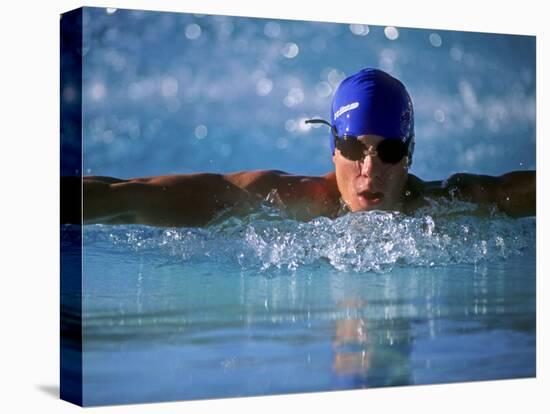 Male Swimmers Performing the Butterfly-null-Premier Image Canvas