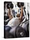 Male Working Out with Weights in a Health Club, Rutland, Vermont, USA-Chris Trotman-Premier Image Canvas